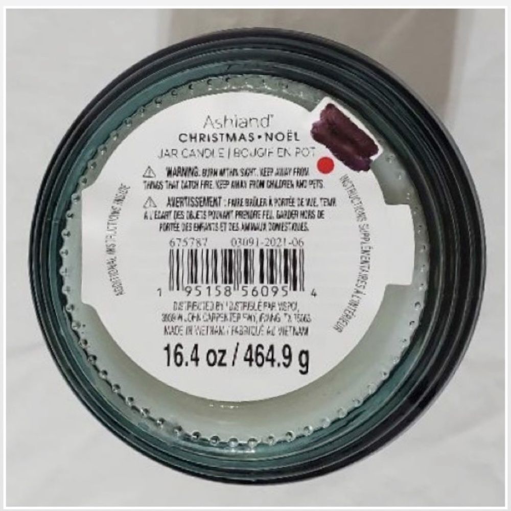 New Ashland Candle Jar Home Green Christmas Pine Scent Wax Glass Holiday NWT - Picture 12 of 13